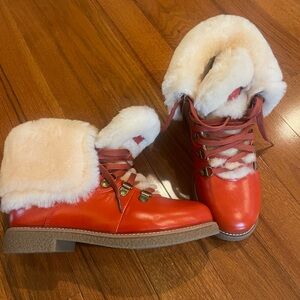 Women's Red Fur-Lined Boots